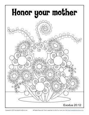 honor  mother coloring page childrens bible activities sunday