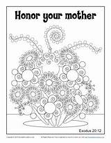 Coloring Mother Honor Father Sunday School Pages Mothers Activities Sundayschoolzone Color Exodus Printable Template Choose Board Bible sketch template