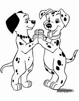 Coloring Pages Puppies 101 Dalmatians Jewel Printable Wizzer Disneyclips Sibling Paws Touching Funstuff sketch template