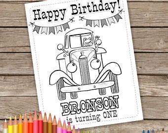 blue truck digital birthday coloring pages personalized