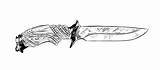 Knife Hunting Sketch Drawn Hand Vector Save sketch template