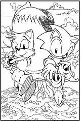 Sonic Coloring Tails Hedgehog Kids Pages Printable sketch template