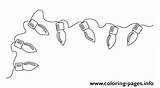Christmas Lights Coloring Pages Tree Drawings Clipart Drawing Line Garland Colorear Printable Para Navidad Print Light Bulb Luces Foco Dibujo sketch template