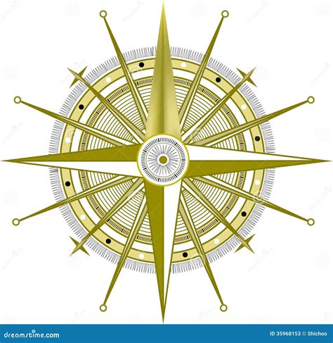 golden compass stock vector illustration  warning