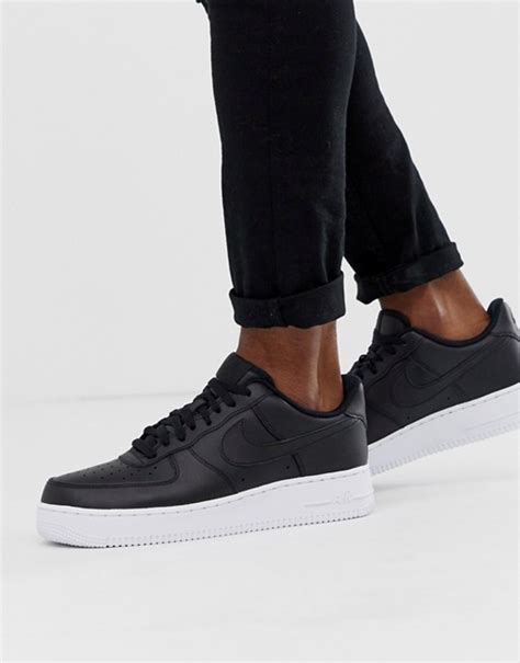 nike air force   trainers  black  white sole asos