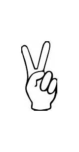 Peace Fingers Sign Coloring Print Printable Hand Link Size Click sketch template