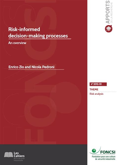Risk Informed Decision Making Processes An Overview Icsi