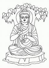 Buddha Coloriage Buddhism Colorier Ausmalbild Ausmalbilder Méditation Asiatique Buddah Getdrawings Coloringhome sketch template