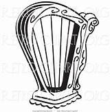 Harp Clipart Coloring Background Retro Instrument Over Music Andy Nortnik Buy sketch template