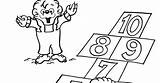 Hopscotch Playing Brother Coloring Pages Activity sketch template
