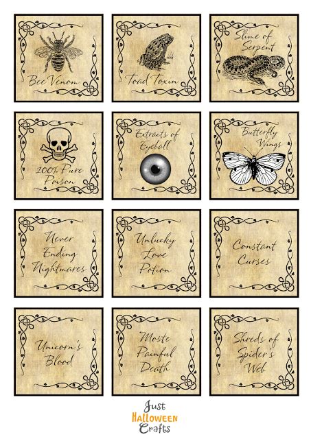 halloween potion bottle labels  print halloween apothecary