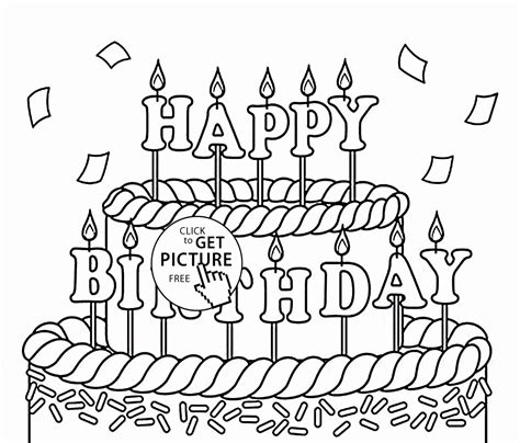 birthday cake coloring page   gambar