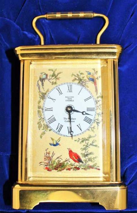 halcyon days enamel brass carriage clock