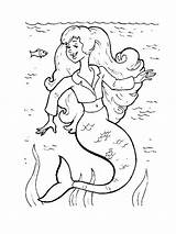 Mermaid Coloring Pages Kids Printable Zeemeermin Fun Print Girls sketch template