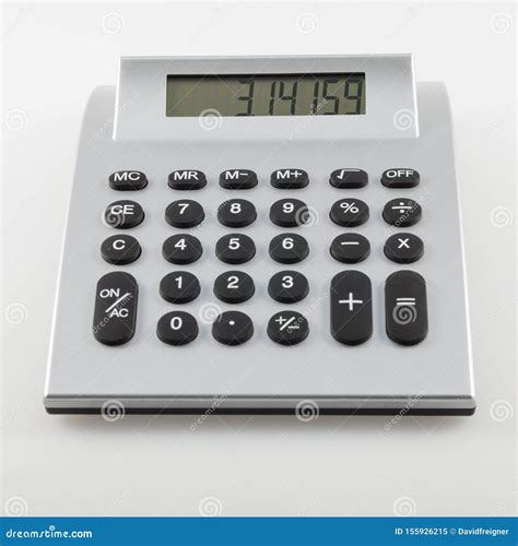 calculator   number  pi   display isolated  white background stock image image
