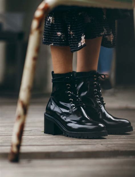factory black leather heeled boots boots majecom