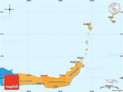 political shades simple map  north sulawesi