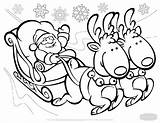 Noel Trineos Papai Reindeer Sleigh Printables Claus Colour Navideños Snowman sketch template