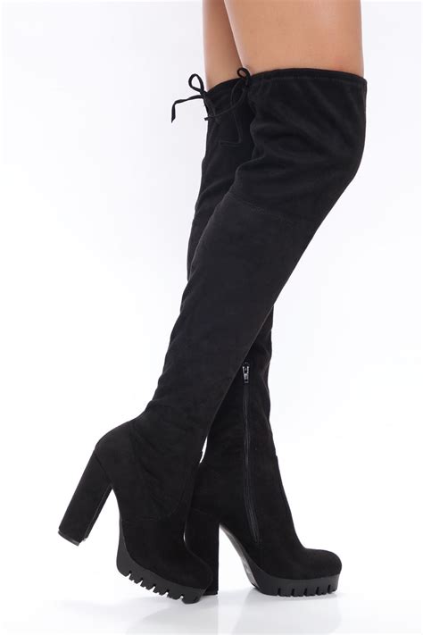 give it your all over the knee boots black fashion nova shoes