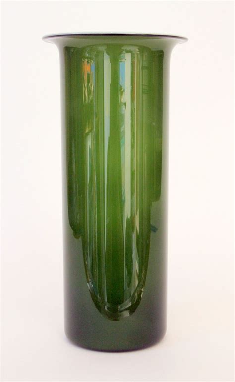James Miles Holmegaard Michael Bang Green Cased Cylinder Glass Vase £90