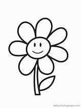 Coloring Cute Pages Flower Kids Color Flowers Print sketch template