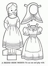 Coloring Pages Mexican Printable Mexico Culture Paper Dolls Doll Argentina Color Mariachi Kids Print Clothing Sheets Colouring Children Getcolorings Hat sketch template