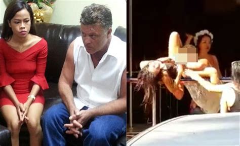 sexual songkran drunk american arrested for performing oral sex on bar girl in public