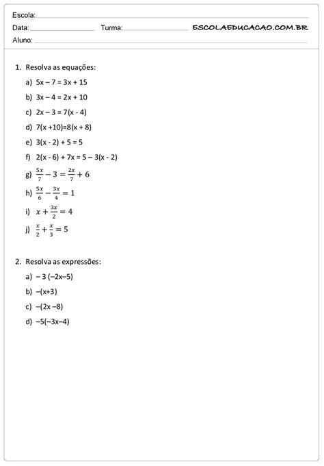 Exercícios De Matemática 7 Ano Com Gabarito Image To U