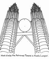 Towers Petronas sketch template