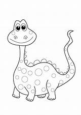 Dinosaur Coloring Kids Color Preschool Easy Print Pdf Save sketch template