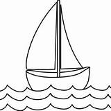 Boat Sailboat Clipart Clip Water Boats Coloring Ocean Template Drawing Waves Kids Wave Cliparts Pages Outline Kid Templates Sketches Fishing sketch template