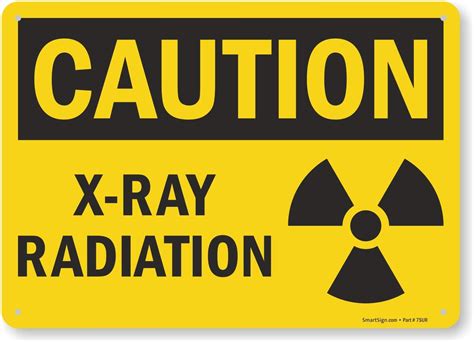 smartsign caution  ray radiation sign    plastic amazoncom garden outdoor