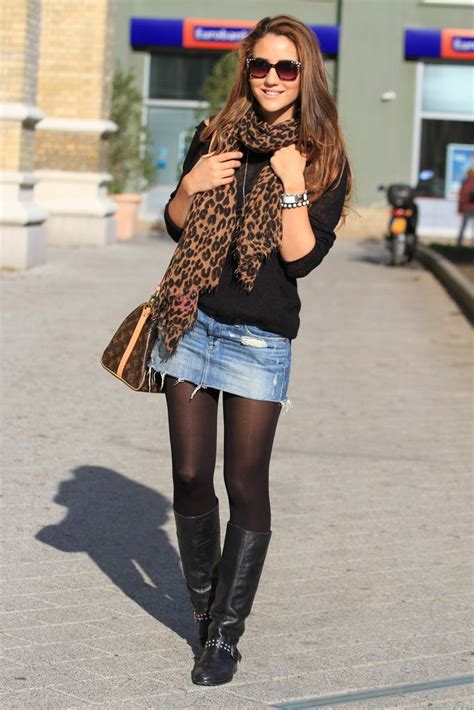skirts tights and boots pretty girl denim skirt tights pantyhose and bootsoutfits my