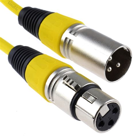 kenable xlr  pin microphone lead male  female audio cable yellow