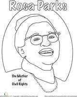 Rosa Parks Coloring Pages History Worksheets Month Activities Projects Worksheet Color Kids Project Preschool Education Crafts Mary Board Women Civil sketch template
