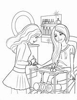 Barbie Coloring Salon Beauty Pages Coloringbay sketch template