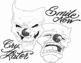 Cry Later Now Smile Laugh Drawing Tattoo Joker Designs Getdrawings Quotes Quotesgram Template sketch template