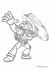 Lightyear Buzz Coloring Pages Lineart Kids Printable Color sketch template