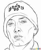 Eminem Drawing Draw Coloring Celebrities Easy Pages Rapper Hop Hip Outline Drawings Step sketch template