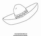 Hat Mexican Fiesta Sombrero Coloring Drawing Printable Template Mayo Pages Cinco Hats Crafts Clipart Color Pattern Printables Templates Spanish Gif sketch template