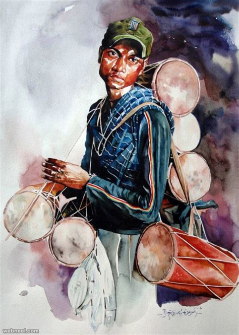Indian Watercolor Painting By Sthabathy 6