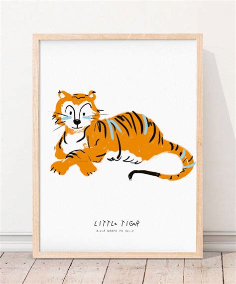 tiger art print catitaillustrations