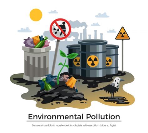 environmental pollution illustration  vector