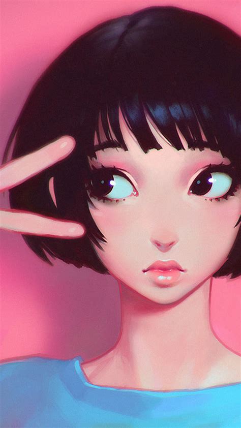 download ay03 ilya kuvshinov pink girl illustration art