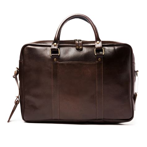 slim leather briefcase  antique brown hides canada permanent