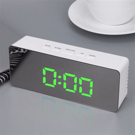 led alarm clock digital snooze table clock wake  light electronic large time  temperature