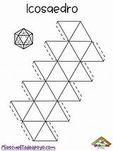 Cuerpos Armar Geométricos Geometricos Icosaedro Abajo sketch template