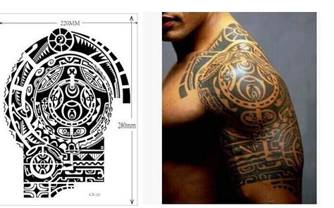 large temporary tattoos sticker men arm lelft shoulder