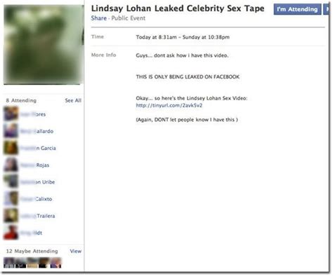 Lindsay Lohan Leaked Sex Tape Fake Invites On Facebook Forcepoint
