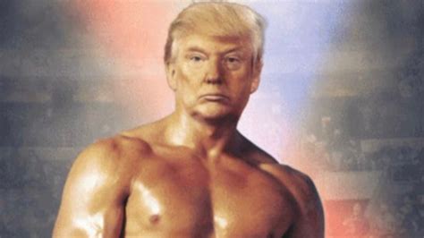 trump  tweeted  pic   head  rockys shirtless body   hell  happening